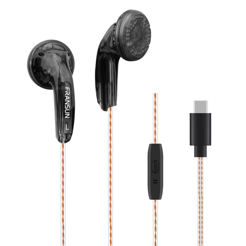 Fransun ausinės su ausų kištuku, antra karta, 3,5 mm tiesioginis kištukas, sidabru dengtas variniai laidai, 32 Ω, HiFi 20 Hz–20 kHz