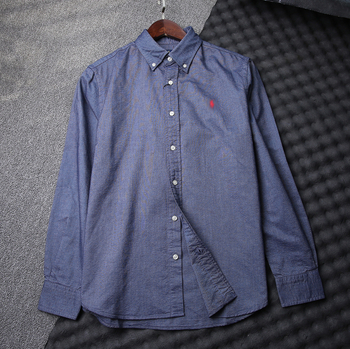 Vīriešu krekls Oxford no kokvilnas-savienojuma, garas piedurknes, mitruma vadība, bez gludināšanas