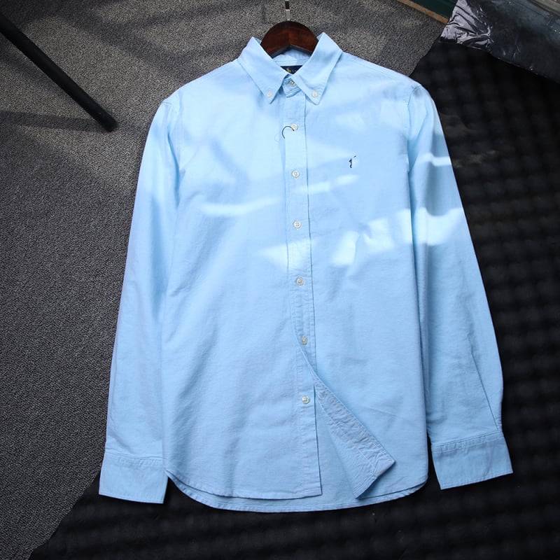 Vīriešu krekls Oxford no kokvilnas-savienojuma, garas piedurknes, mitruma vadība, bez gludināšanas