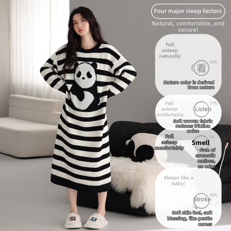 Grūtnieču naktskleita no pusvelūra ar vilnas odere, garas piedurknes, apaļš kakla, garums