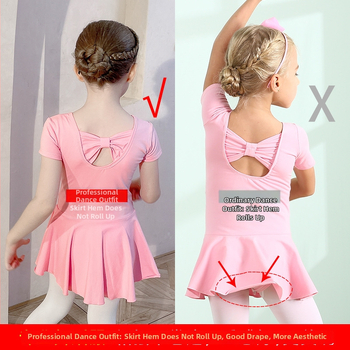 Bērnu vasaras deju apģērbs, 95% kokvilna, īsās piedurknes, Korejas stils, 3–8 gadu vecuma, bez apkakles