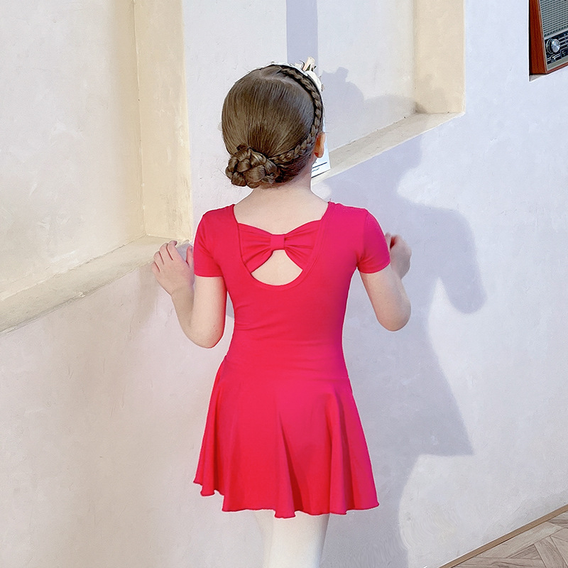 Bērnu vasaras deju apģērbs, 95% kokvilna, īsās piedurknes, Korejas stils, 3–8 gadu vecuma, bez apkakles