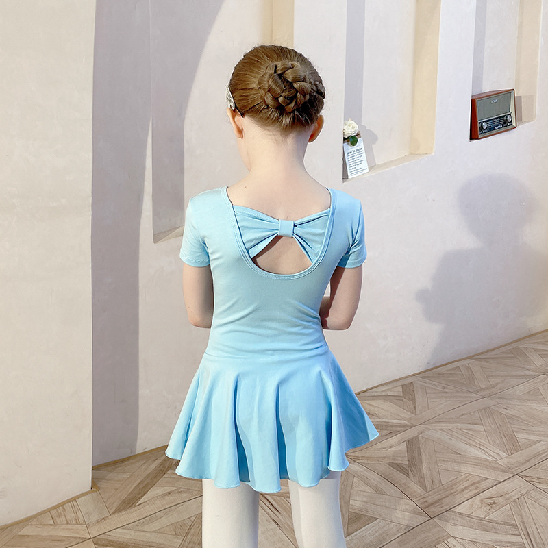 Bērnu vasaras deju apģērbs, 95% kokvilna, īsās piedurknes, Korejas stils, 3–8 gadu vecuma, bez apkakles