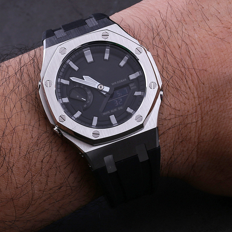 Kućište za sat s silikonskim remenom GA2100/GM2100 GMAS-2100, četvrta generacija, nehrđajući čelik