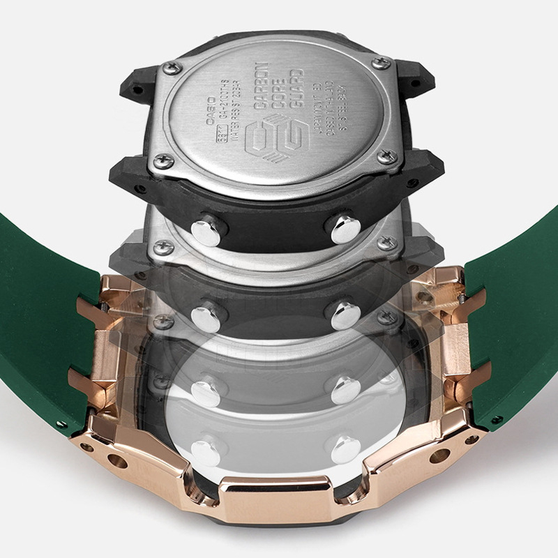 Kućište za sat s silikonskim remenom GA2100/GM2100 GMAS-2100, četvrta generacija, nehrđajući čelik