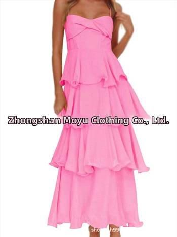 Polüesteri pikk A-line kleit varrukateta, kõrge vöökoht, elegantne õhtukleit pulmadeks (2026)