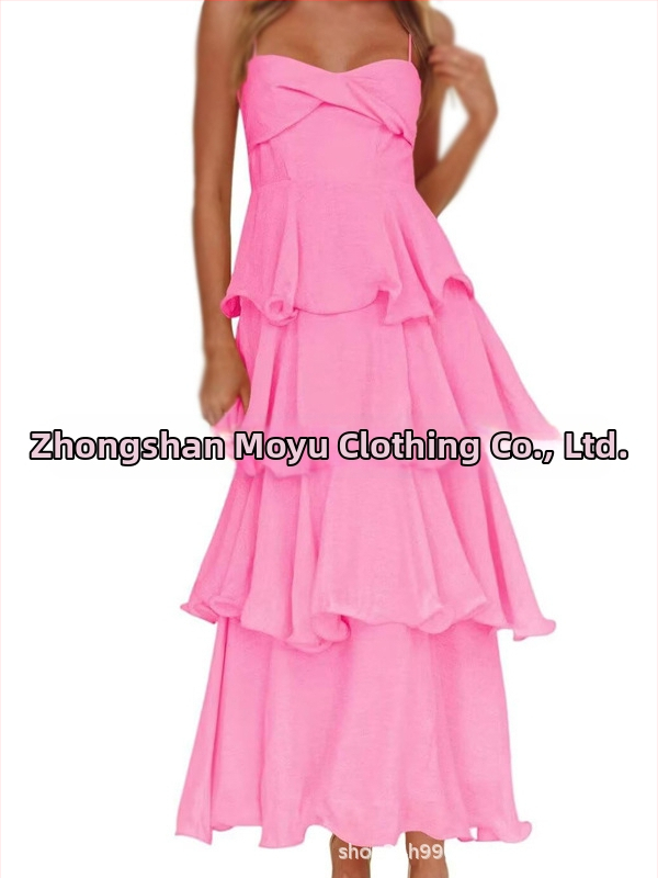 Polyesterové dlhé šaty A-siluety bez rukávov, vysoký pás, elegantné večerné šaty (2026)