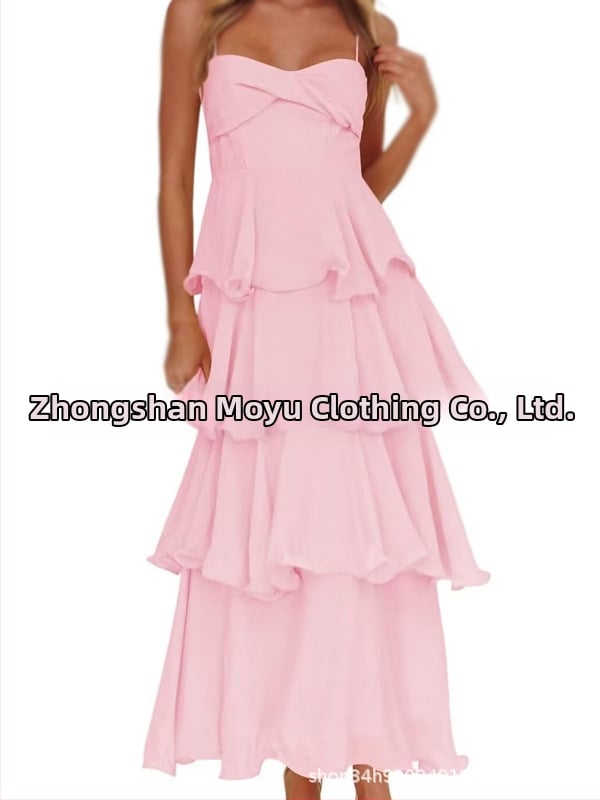 Polüesteri pikk A-line kleit varrukateta, kõrge vöökoht, elegantne õhtukleit pulmadeks (2026)