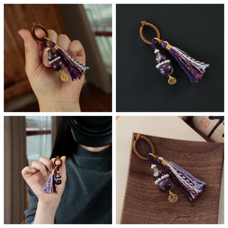 Lakots kulons ar ķirbja formas somām, tālruņiem un atslēgām — oriģinālais dizains, pavasaris 2024, SH3141