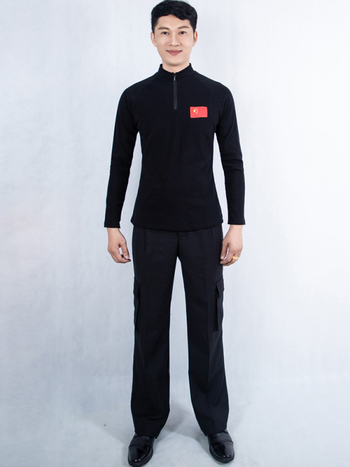 Vīriešu latīņu deju kostīms ar garām piedurknēm, drukāts raksts, poliesteris 50%