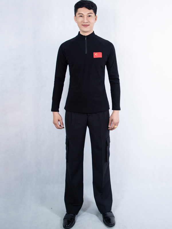 Vīriešu latīņu deju kostīms ar garām piedurknēm, drukāts raksts, poliesteris 50%