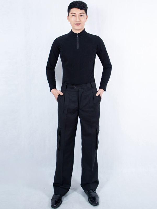 Vīriešu latīņu deju kostīms ar garām piedurknēm, drukāts raksts, poliesteris 50%