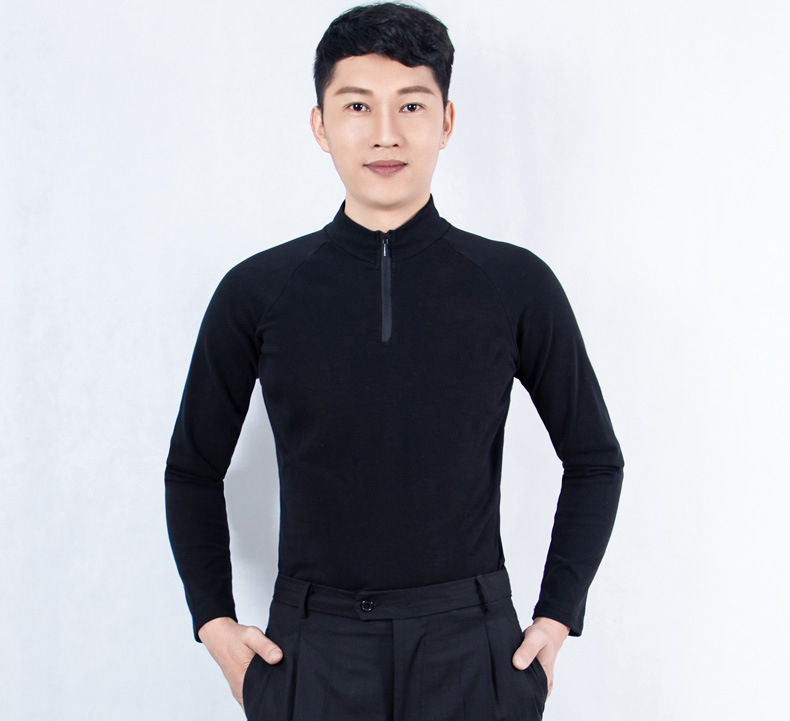 Vīriešu latīņu deju kostīms ar garām piedurknēm, drukāts raksts, poliesteris 50%