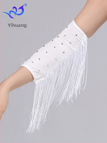 Latīņu deju cimdi ar rhinestones un knaibām, sieviešu uzstāšanās kostīms, materiāls milk silk ar 95%+ poliestera un spandeksa maisījumu, zīmols Yihuang, vasara 2025