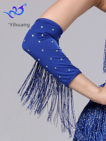 Latīņu deju cimdi ar rhinestones un knaibām, sieviešu uzstāšanās kostīms, materiāls milk silk ar 95%+ poliestera un spandeksa maisījumu, zīmols Yihuang, vasara 2025