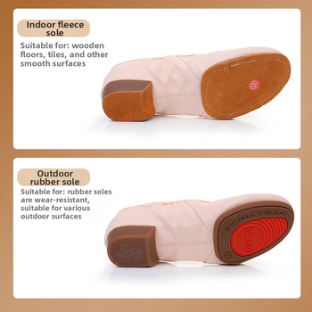 Pantofi de dans pentru femei, tocuri de 2 cm – partea superioară din pânză, talpă din tendoane de vițel, ușori, pentru balet, dans modern și latino, toate sezoanele