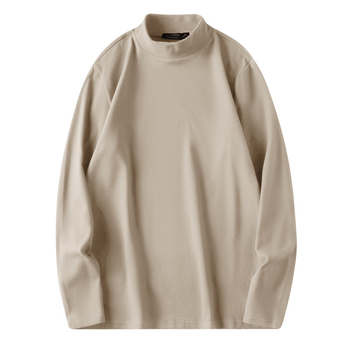 Muška antibakterijska termo majica s visokim ovratnikom, flis podstava, dugi rukav, uski kroj, za jesen i zimu