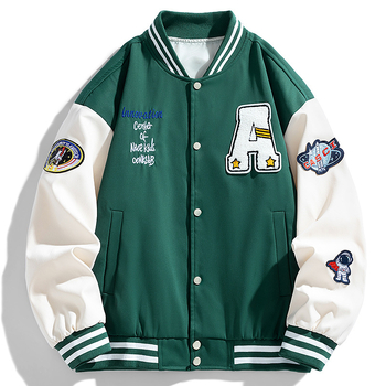 Мъжко бейзболно яке с надпис, пролетно-есенно, модерна нова марка, ежедневно яке за двойки, стил Хонконг, свободна кройка, бродирано