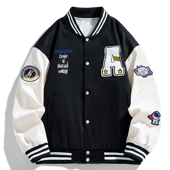 Мъжко бейзболно яке с надпис, пролетно-есенно, модерна нова марка, ежедневно яке за двойки, стил Хонконг, свободна кройка, бродирано
