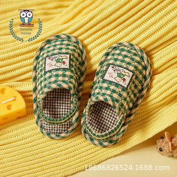 Dječje unutarnje papuče s tihom mekom potplatom, pamuk papuče s dizajnom crtić, za djecu 1–3 godine, potplata s tisućama slojeva, pastoralni stil