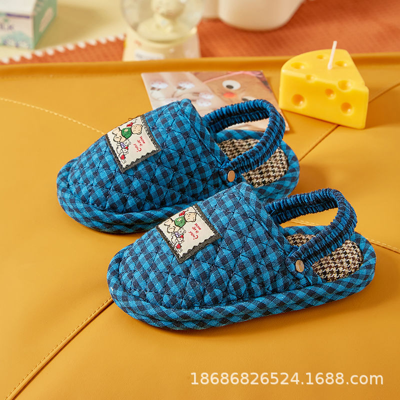 Dječje unutarnje papuče s tihom mekom potplatom, pamuk papuče s dizajnom crtić, za djecu 1–3 godine, potplata s tisućama slojeva, pastoralni stil