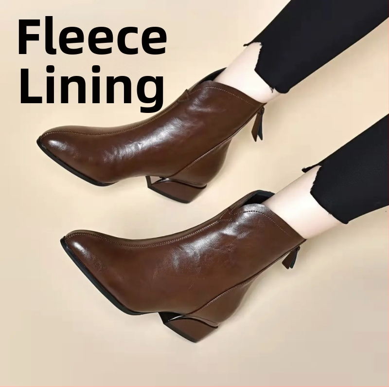 Moteriški Martin odiniai bateliai su pūkine viduje, smailus pirštas, užtrauktukas gale, žemas čiurnos aukštis