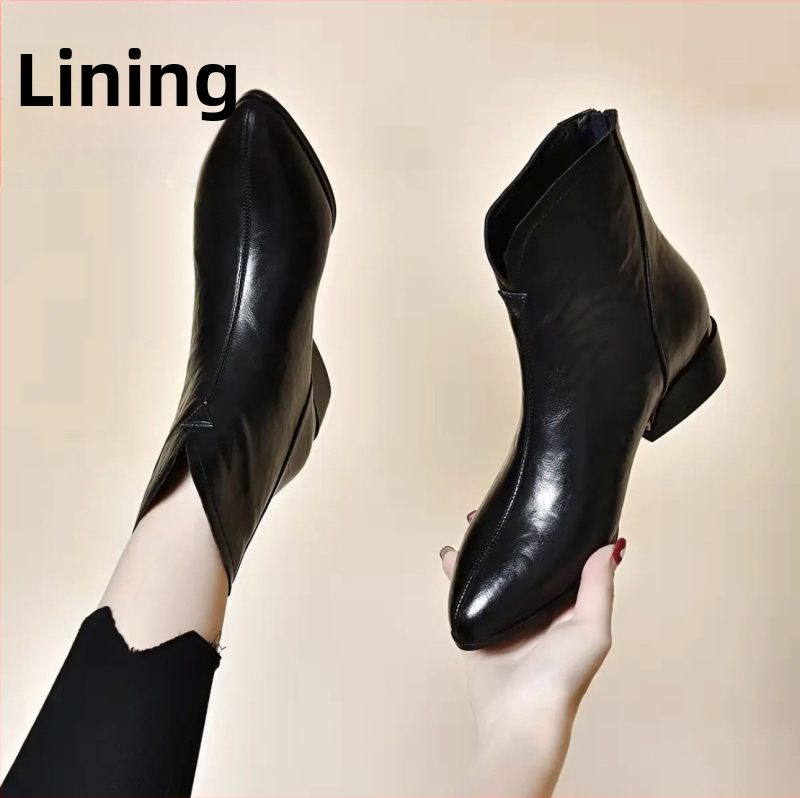 Moteriški Martin odiniai bateliai su pūkine viduje, smailus pirštas, užtrauktukas gale, žemas čiurnos aukštis