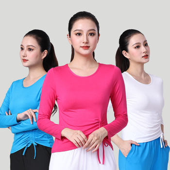 Sieviešu garām piedurknēm tops kvadrātdancēm stilam – Modal audums, 95% Modal, oderējums Modal, piemērots latino, tautas un ballroom dejām