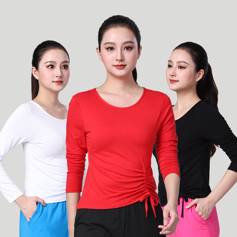 Sieviešu garām piedurknēm tops kvadrātdancēm stilam – Modal audums, 95% Modal, oderējums Modal, piemērots latino, tautas un ballroom dejām