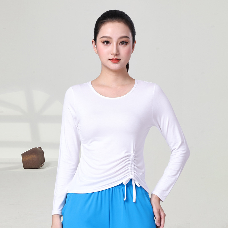 Sieviešu garām piedurknēm tops kvadrātdancēm stilam – Modal audums, 95% Modal, oderējums Modal, piemērots latino, tautas un ballroom dejām