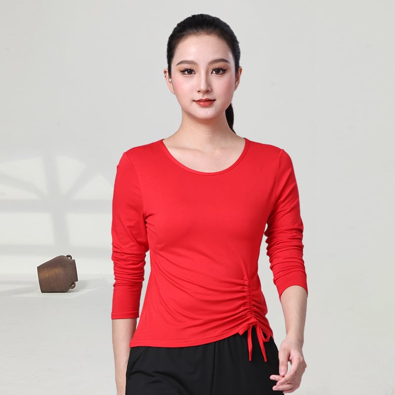 Sieviešu garām piedurknēm tops kvadrātdancēm stilam – Modal audums, 95% Modal, oderējums Modal, piemērots latino, tautas un ballroom dejām