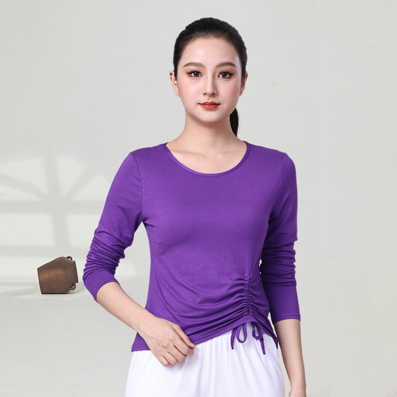 Sieviešu garām piedurknēm tops kvadrātdancēm stilam – Modal audums, 95% Modal, oderējums Modal, piemērots latino, tautas un ballroom dejām