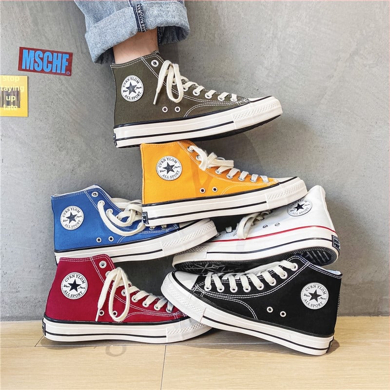 Platnene tenisice visokog kroja, korejskog stila, prozračne i otporne na habanje, vulkanizirana potplat, pamučna podstava, EVA ulošak