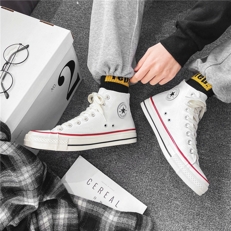 Platnene tenisice visokog kroja, korejskog stila, prozračne i otporne na habanje, vulkanizirana potplat, pamučna podstava, EVA ulošak