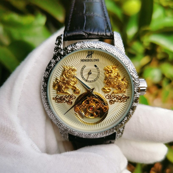 Muški automatski sat s tourbillonom i velikim brojčanikom, svjetleći, retro klasičan stil