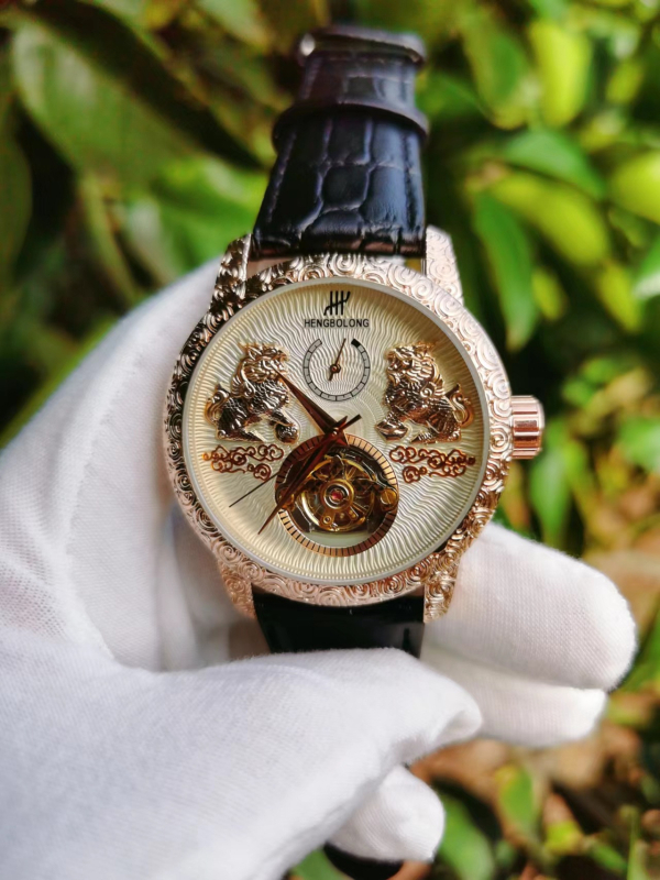 Muški automatski sat s tourbillonom i velikim brojčanikom, svjetleći, retro klasičan stil