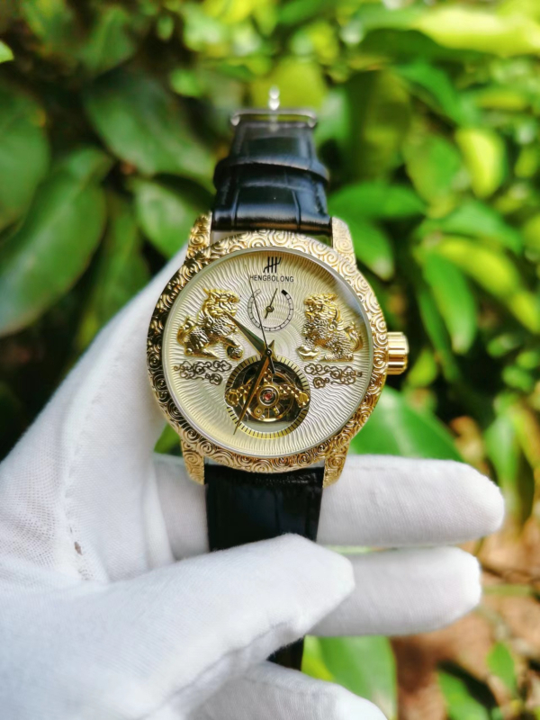Muški automatski sat s tourbillonom i velikim brojčanikom, svjetleći, retro klasičan stil