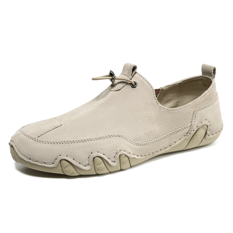 Muške cipele od prave kože, casual obuća s PU uloškom, gumeni potplat, okrugla prst, niski pet 1–3 cm