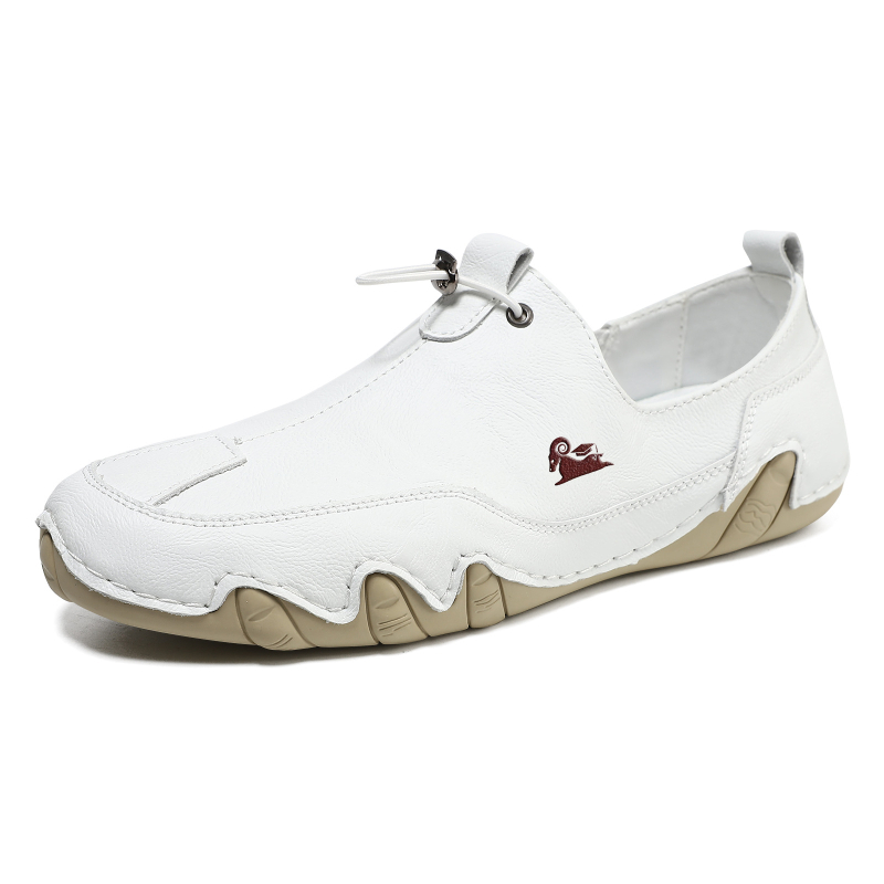 Muške cipele od prave kože, casual obuća s PU uloškom, gumeni potplat, okrugla prst, niski pet 1–3 cm