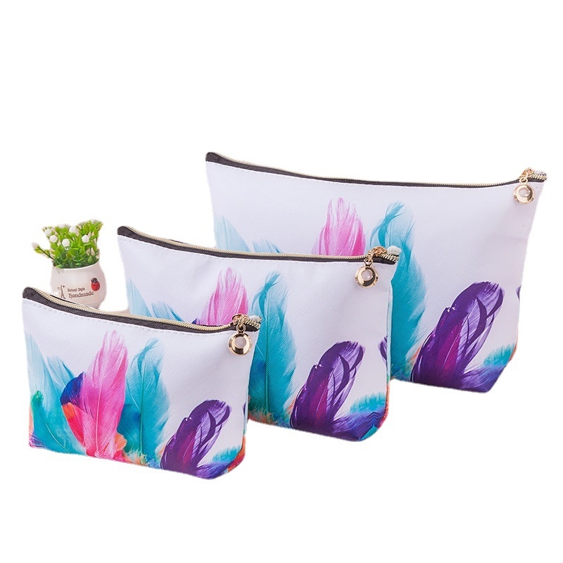 Kosmētikas soma ar ziedu rakstu, ūdensizturīgs PU materiāls, pārnēsājama ceļojumu kosmētikas soma sievietēm ar poliestera oderi
