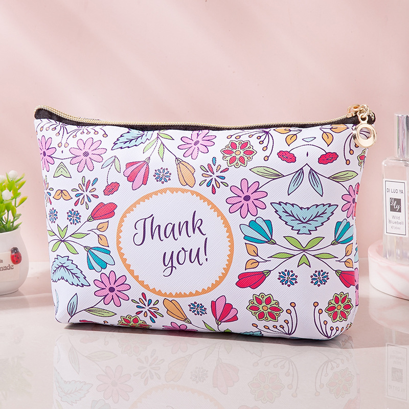 Kosmētikas soma ar ziedu rakstu, ūdensizturīgs PU materiāls, pārnēsājama ceļojumu kosmētikas soma sievietēm ar poliestera oderi