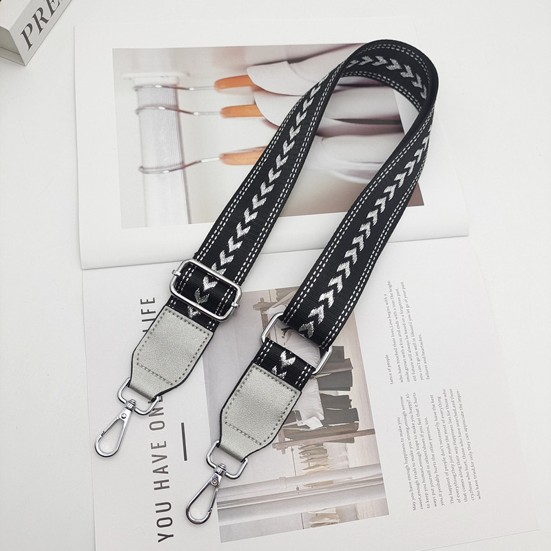 Remen za ramensku torbu – podesivi, široki, s prugama; poliester; otporan na habanje