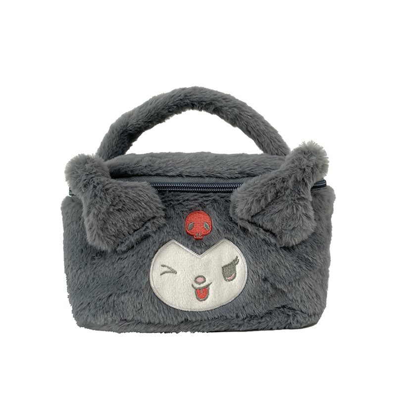 Kozmetička torbica (japanskog stila, pliš materijal, motiv anime crtića, velika zapremina, prenosna)