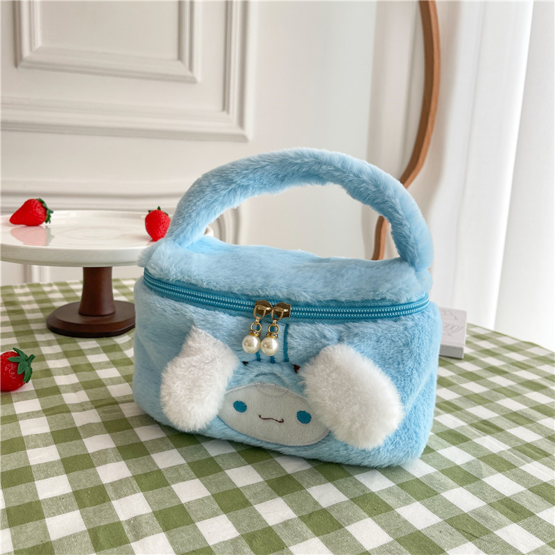 Kozmetička torbica (japanskog stila, pliš materijal, motiv anime crtića, velika zapremina, prenosna)