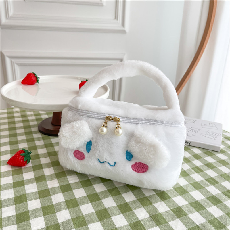 Kozmetička torbica (japanskog stila, pliš materijal, motiv anime crtića, velika zapremina, prenosna)