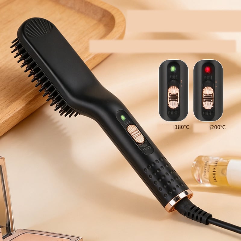 Мъжки гребен 2 в 1 за изправяне на коса, гребен за оформяне на брада, маша за коса и инструмент за изправяне