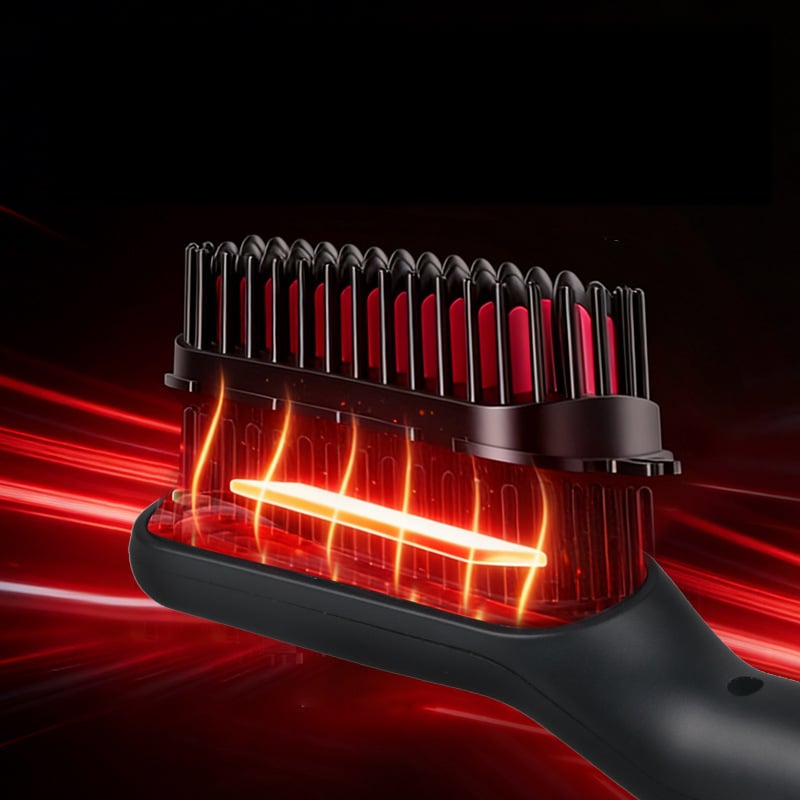 Мъжки гребен 2 в 1 за изправяне на коса, гребен за оформяне на брада, маша за коса и инструмент за изправяне