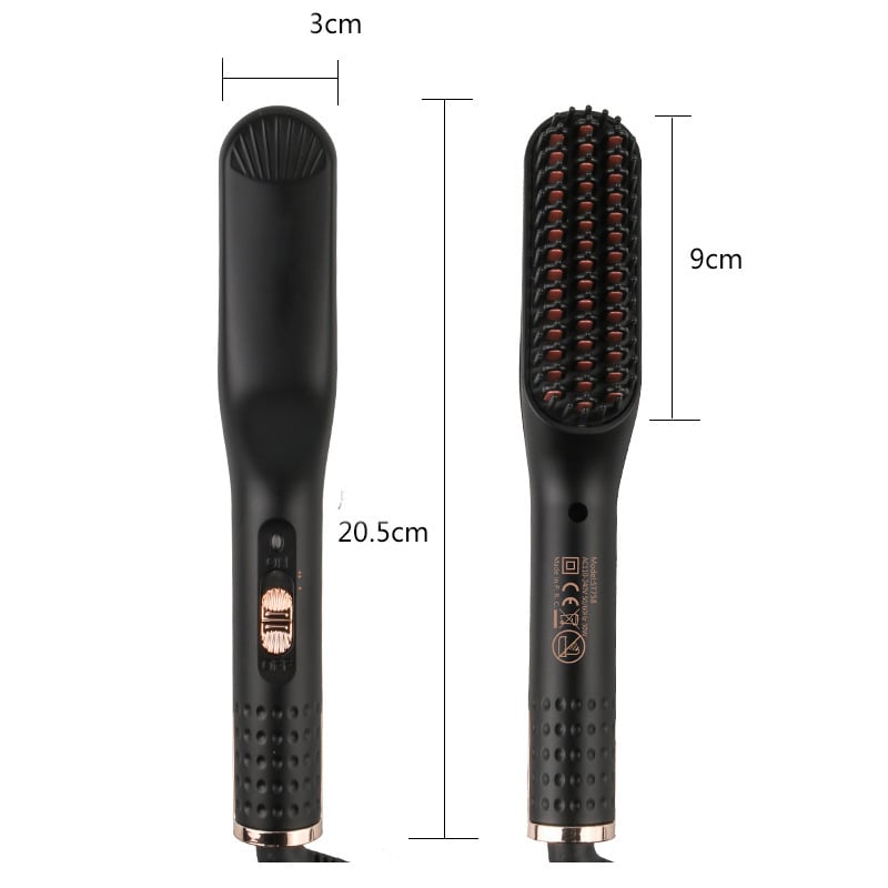 Мъжки гребен 2 в 1 за изправяне на коса, гребен за оформяне на брада, маша за коса и инструмент за изправяне