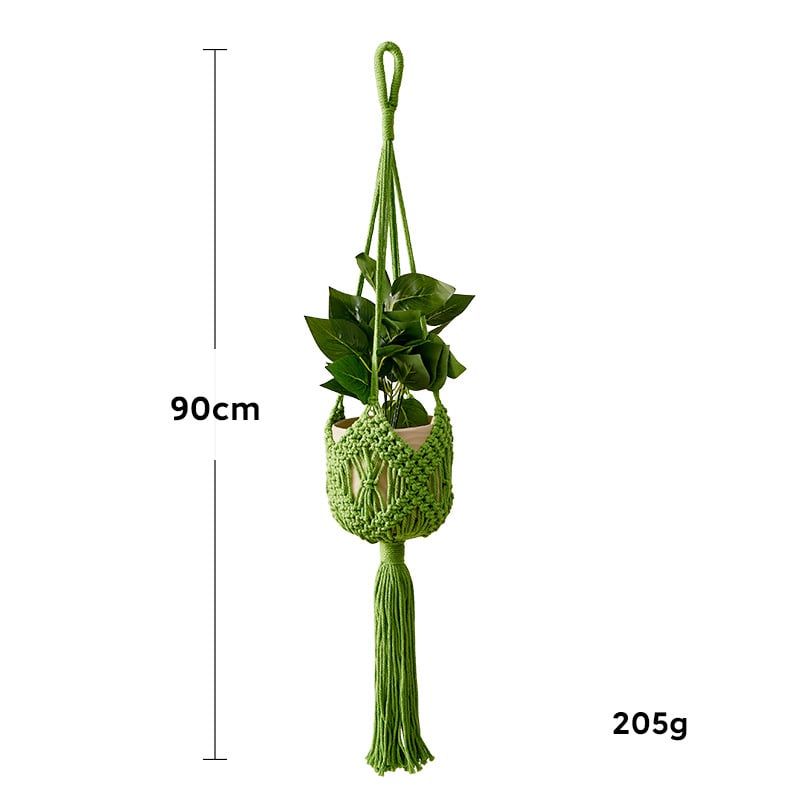 Käsitsi kootud puuvillane rippuv taimevõrk – dekoratiivne taimekott