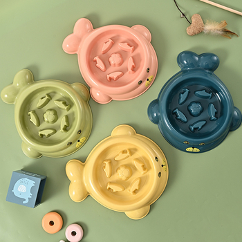 Posuda za mačke za sporo hranjenje s unutarnjim nehrđajućim čelikom i vanjskim PP kućištem, dizajn protiv prevrtanja